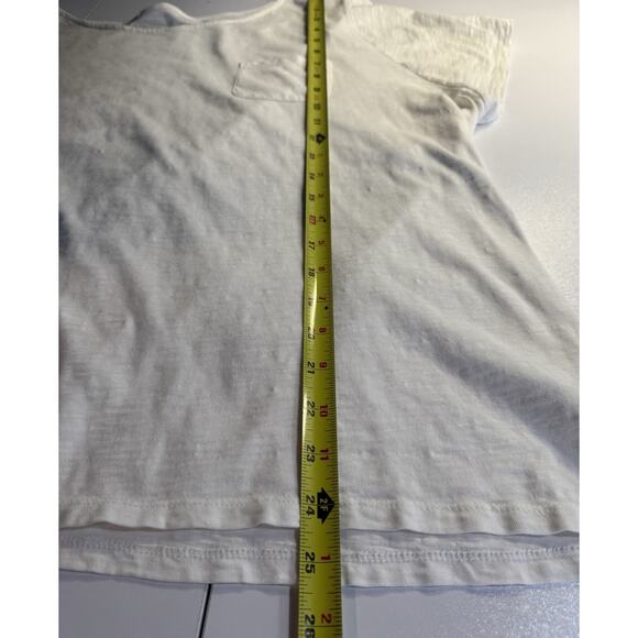 Talbots Womens Sz 3x White 100% Cotton Short Sleeve Slub One Pocket T-Shirt - Picture 8 of 9
